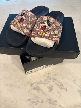 Coach Disney Mickey Mouse slides